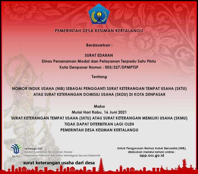 surat keterangan usaha dari desa